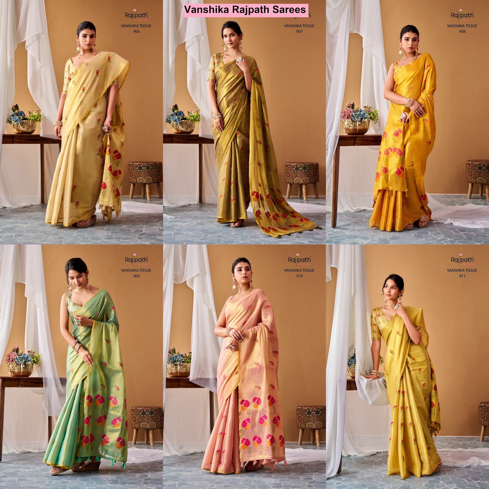 Vanshika Rajpath Tissue Silk Sarees Exporter Ahmedabad