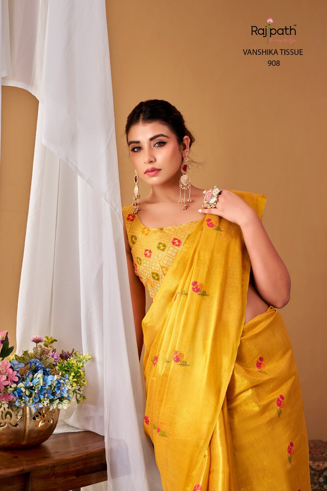 Vanshika Rajpath Tissue Silk Sarees Exporter Ahmedabad