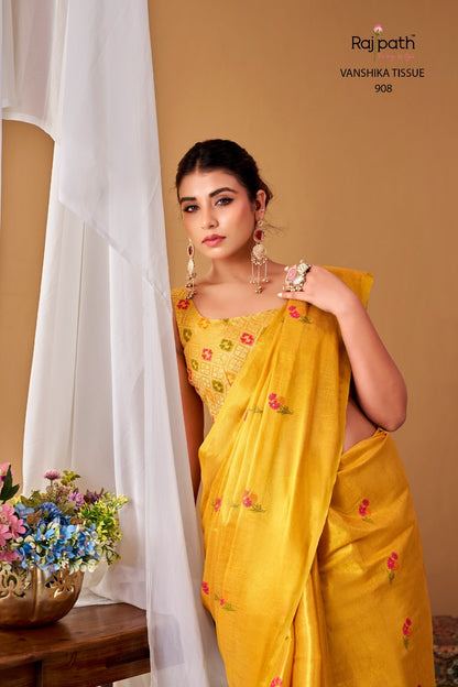 Vanshika Rajpath Tissue Silk Sarees Exporter Ahmedabad