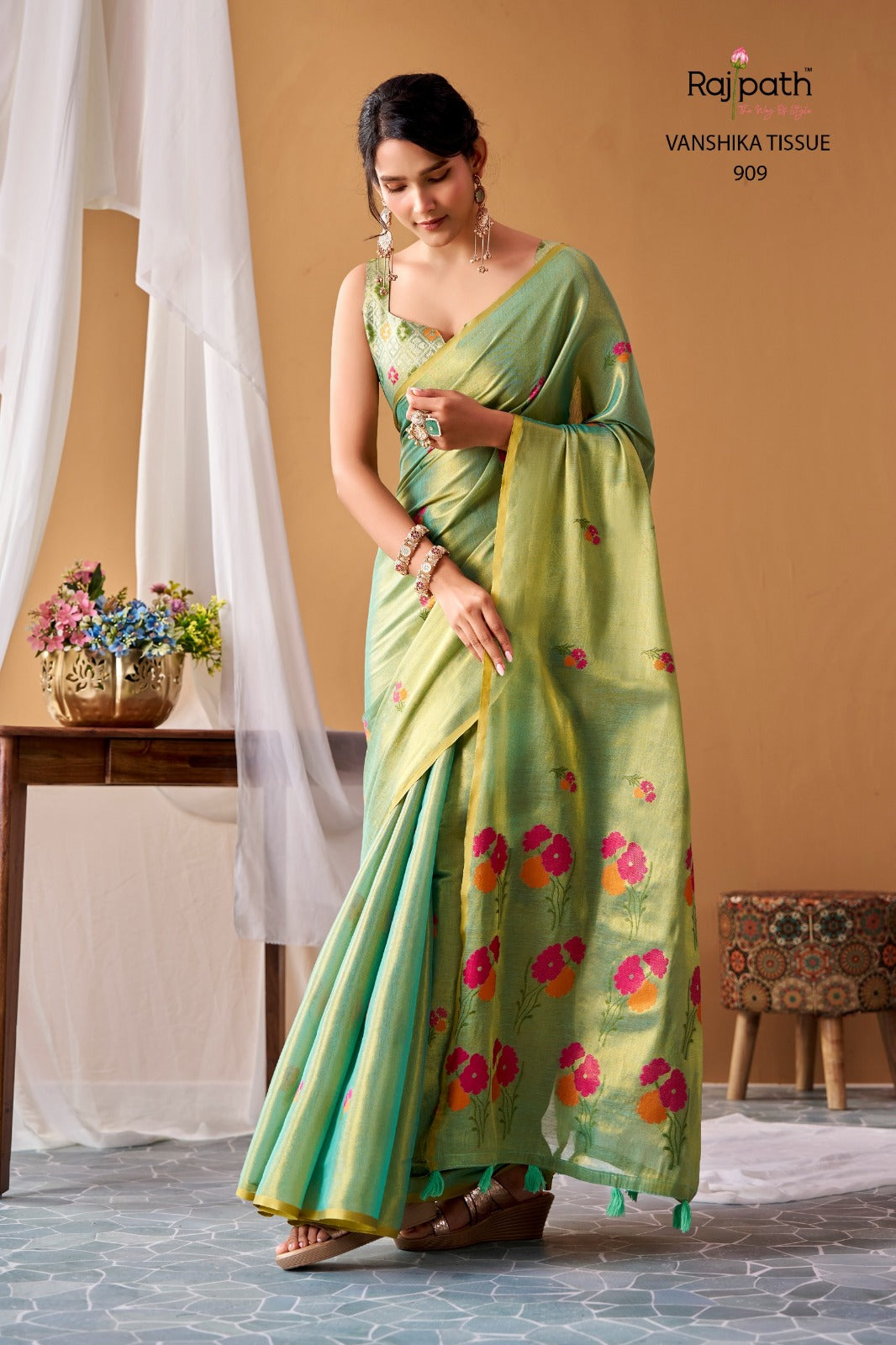 Vanshika Rajpath Tissue Silk Sarees Exporter Ahmedabad