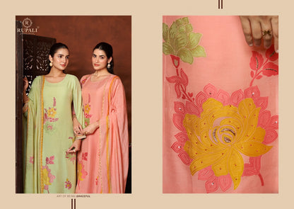 Vanshika Rupali Viscose Muslin Pant Style Suits Supplier Ahmedabad