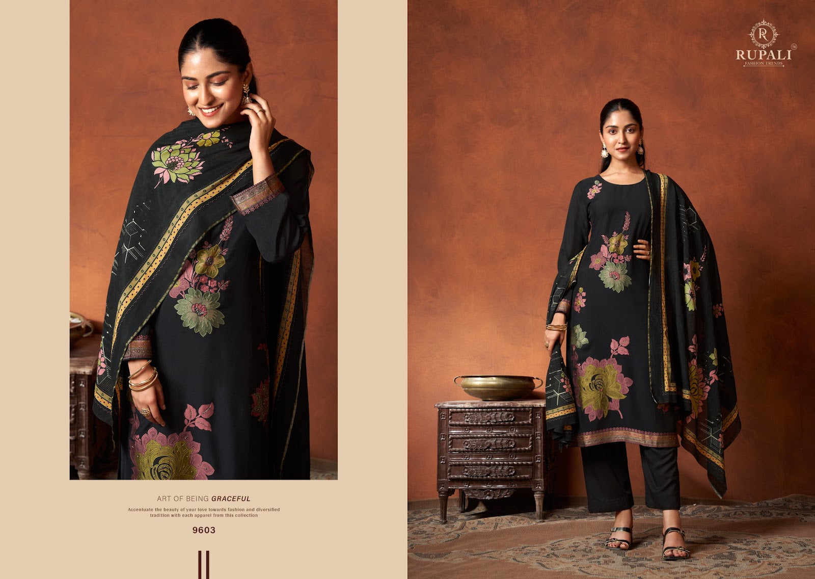 Vanshika Rupali Viscose Muslin Pant Style Suits Supplier Ahmedabad