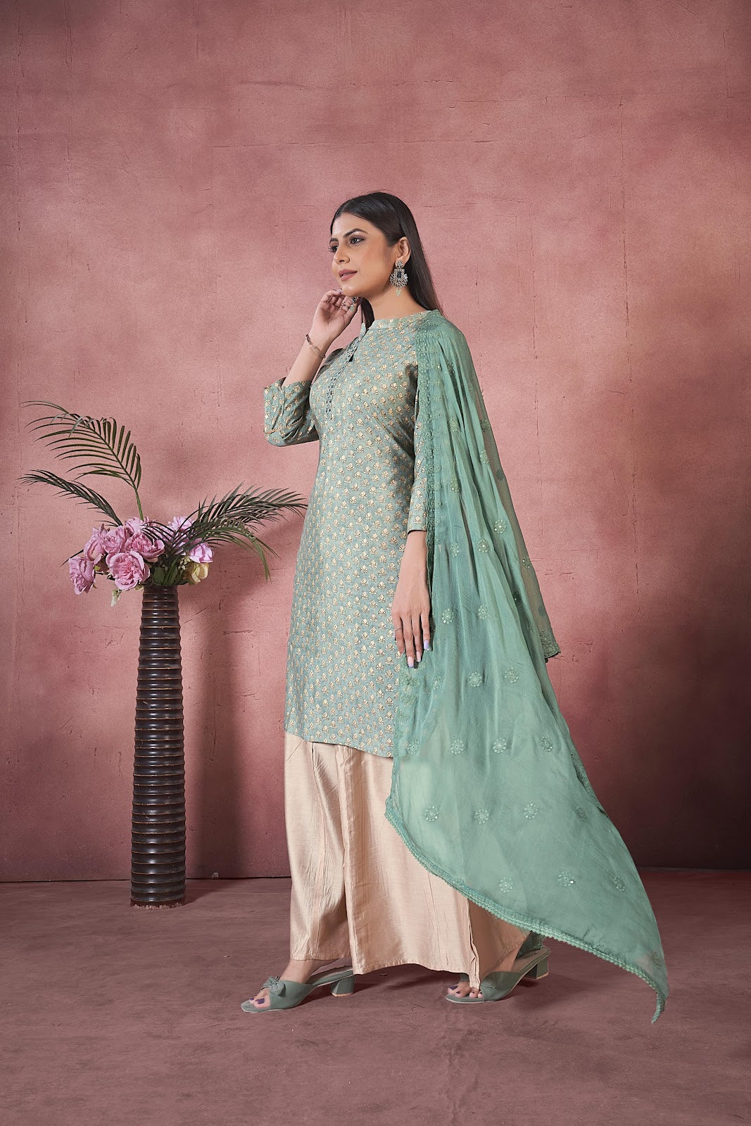 Vantara Vol 1 Seamore Art Silk Readymade Pant Style Suits Supplier