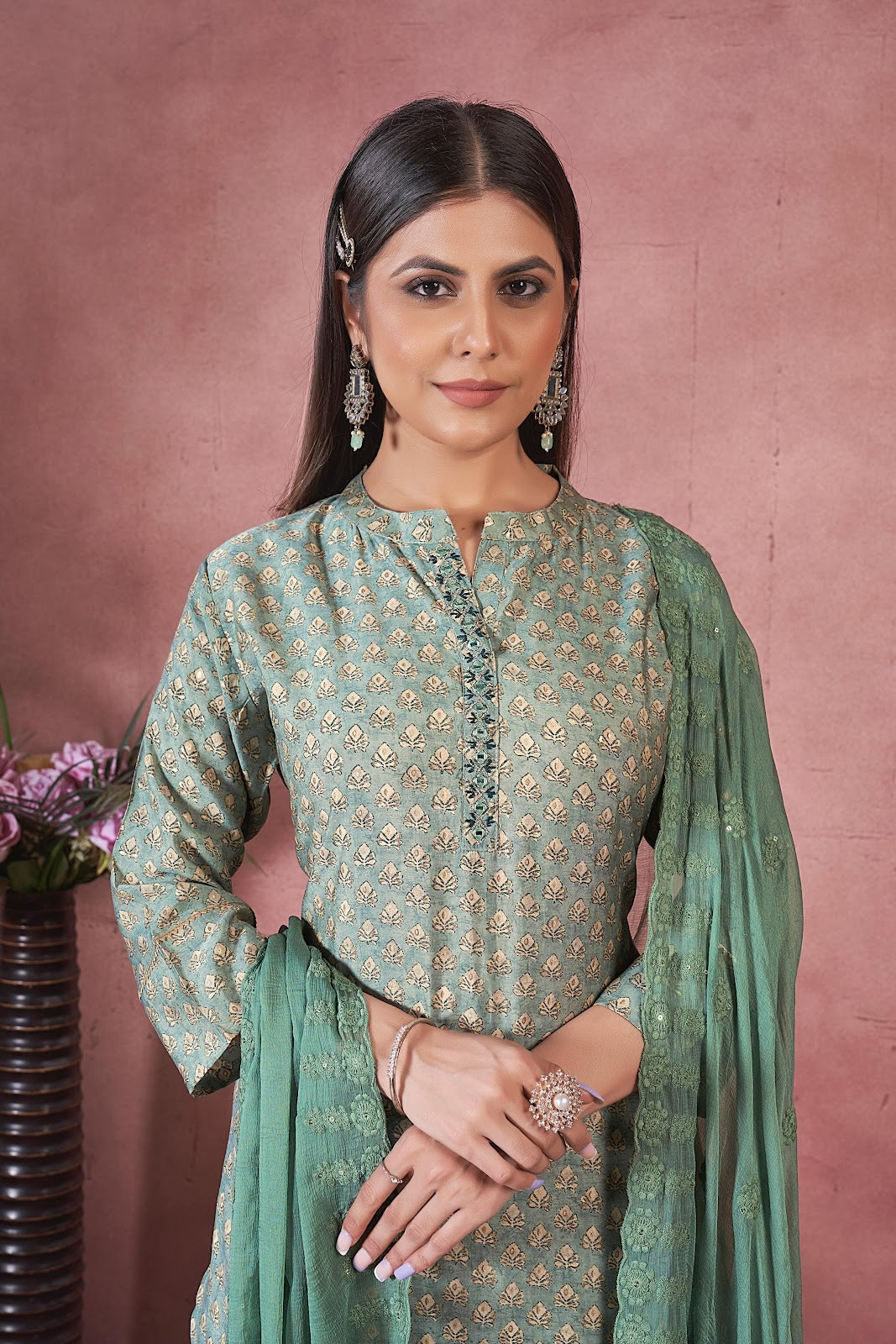 Vantara Vol 1 Seamore Art Silk Readymade Pant Style Suits Supplier