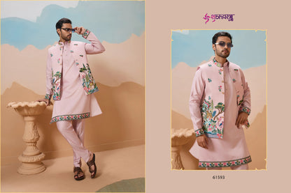 Vantara With Koti Shubhvastra Viscose Silk Mens Kurta Pajama Supplier Ahmedabad