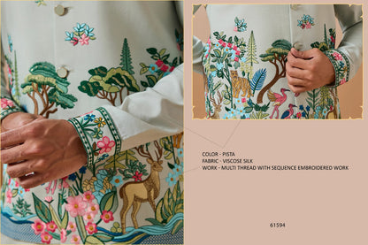 Vantara With Koti Shubhvastra Viscose Silk Mens Kurta Pajama Supplier Ahmedabad