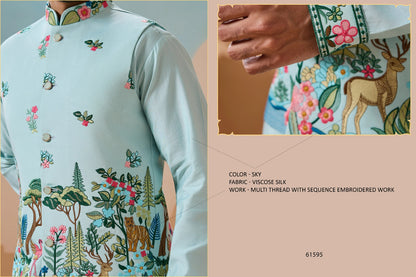 Vantara With Koti Shubhvastra Viscose Silk Mens Kurta Pajama Supplier Ahmedabad