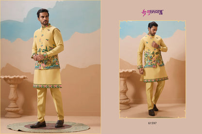 Vantara With Koti Shubhvastra Viscose Silk Mens Kurta Pajama Supplier Ahmedabad