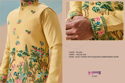 Vantara With Koti Shubhvastra Viscose Silk Mens Kurta Pajama Supplier Ahmedabad