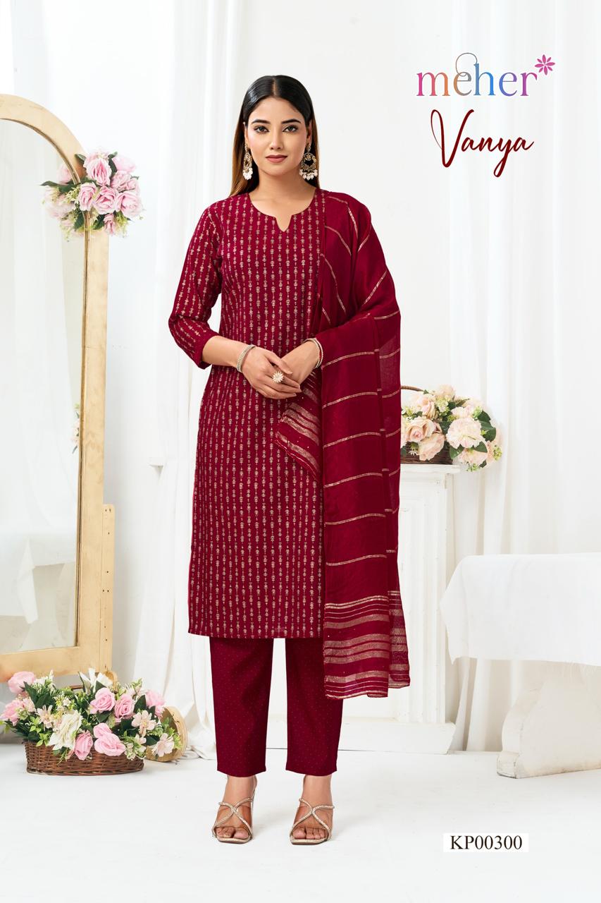Vanya Meher Vertican Readymade Pant Style Suits Exporter Gujarat