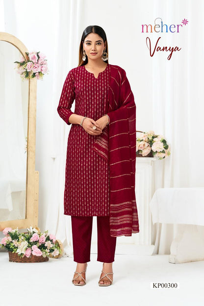 Vanya Meher Vertican Readymade Pant Style Suits Exporter Gujarat