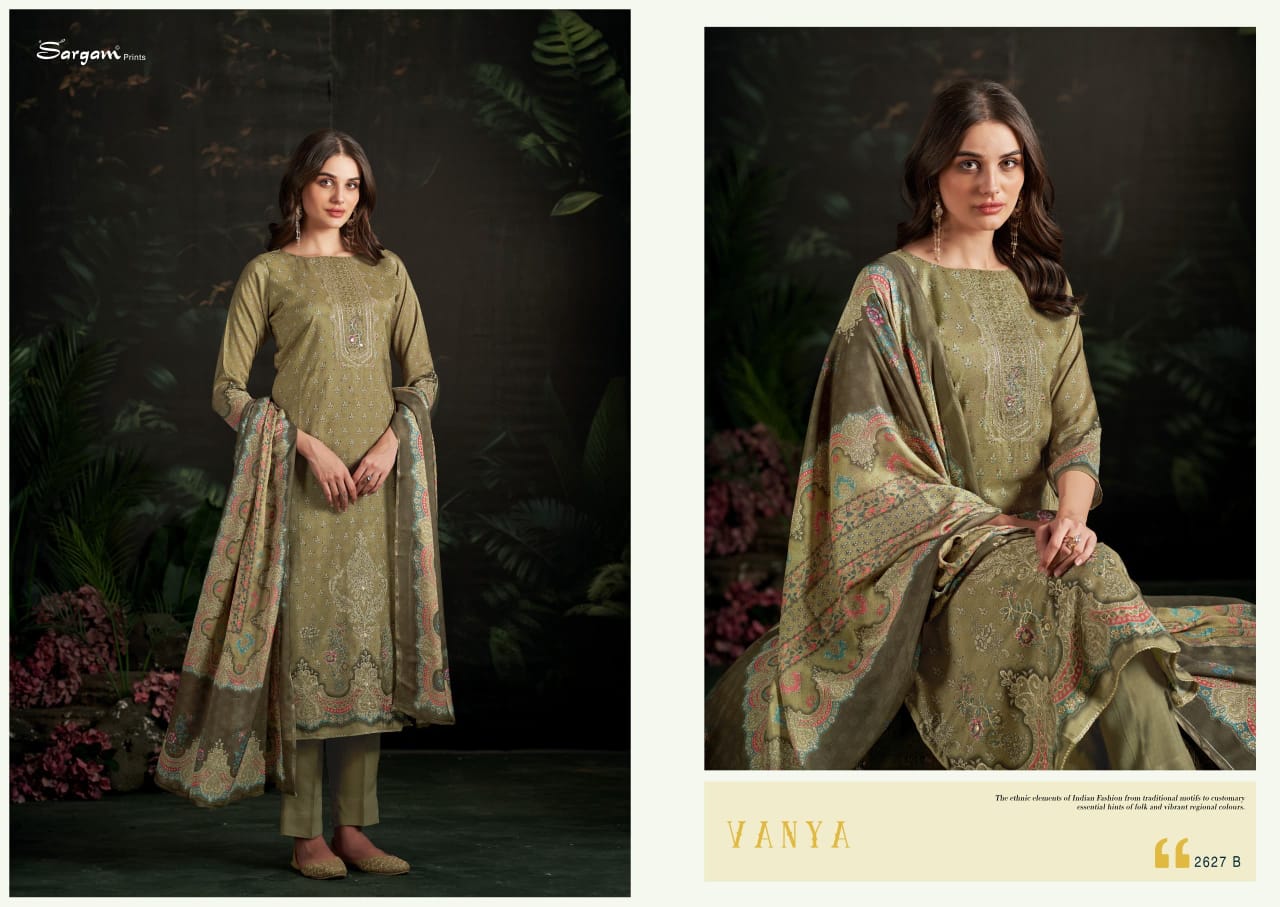 Vanya Sargam Prints Pure Bemberg Pant Style Suits Wholesaler India