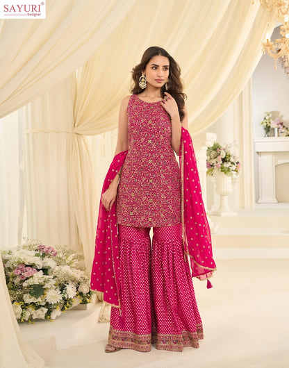 Vanya Sayuri Georgette Readymade Sharara Suits Supplier Gujarat