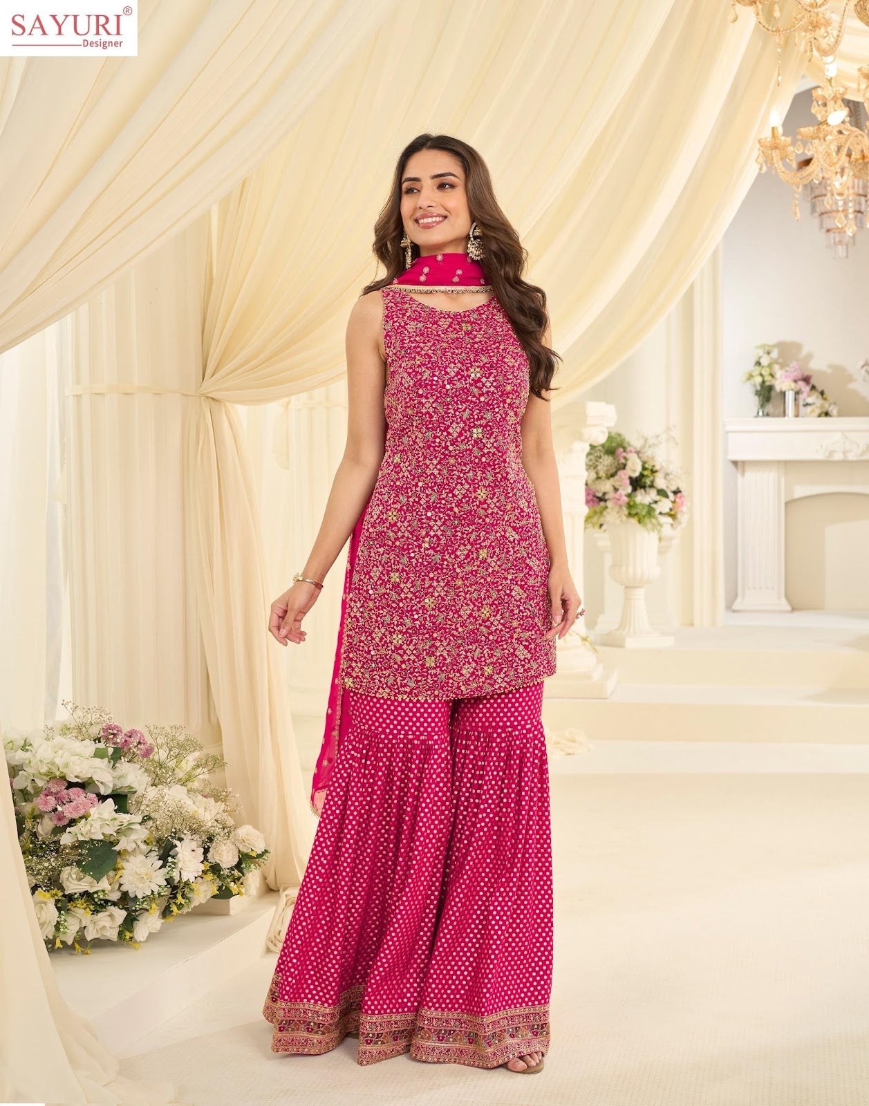 Vanya Sayuri Georgette Readymade Sharara Suits Supplier Gujarat