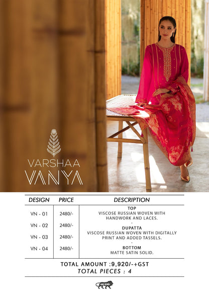 Vanya Varsha Fashions Viscose Pant Style Suits Wholesale Rate