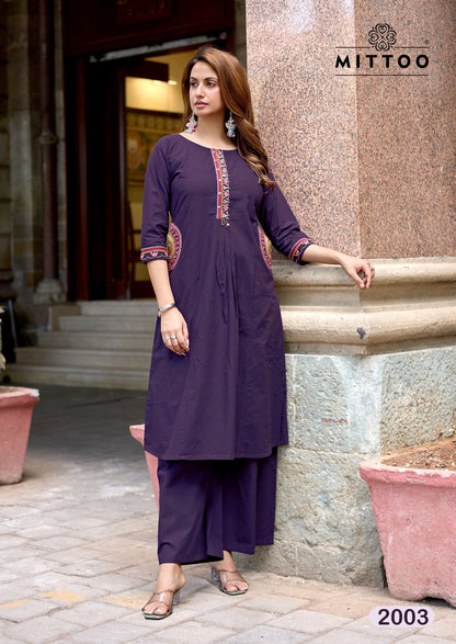 Vanyaa Mittoo Dhabu Cotton Kurti Plazzo Set Manufacturer Ahmedabad