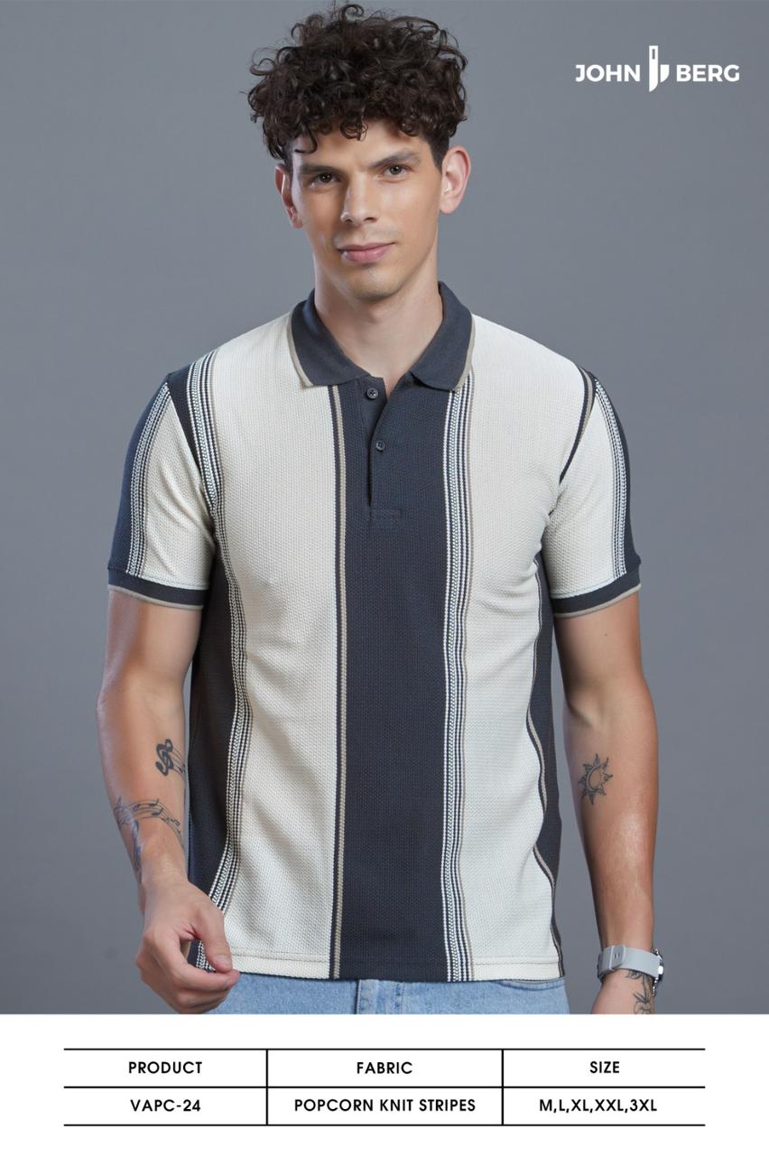 Vapc-24 John Berg Auto Stripes Mens Tshirts Supplier Gujarat