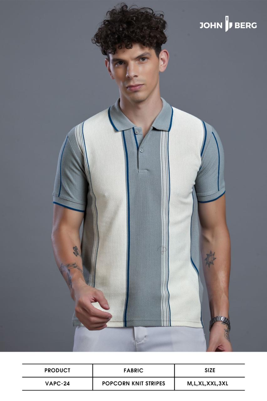 Vapc-24 John Berg Auto Stripes Mens Tshirts Supplier Gujarat