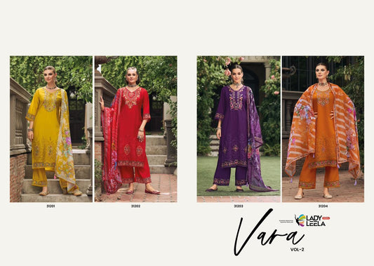 Vara Vol 2 Ladyleela Viscose Silk Readymade Pant Style Suits Manufacturer India
