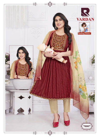 Vardan Feeding Raashi Rayon Dobby Readymade Pant Style Suits Wholesaler India