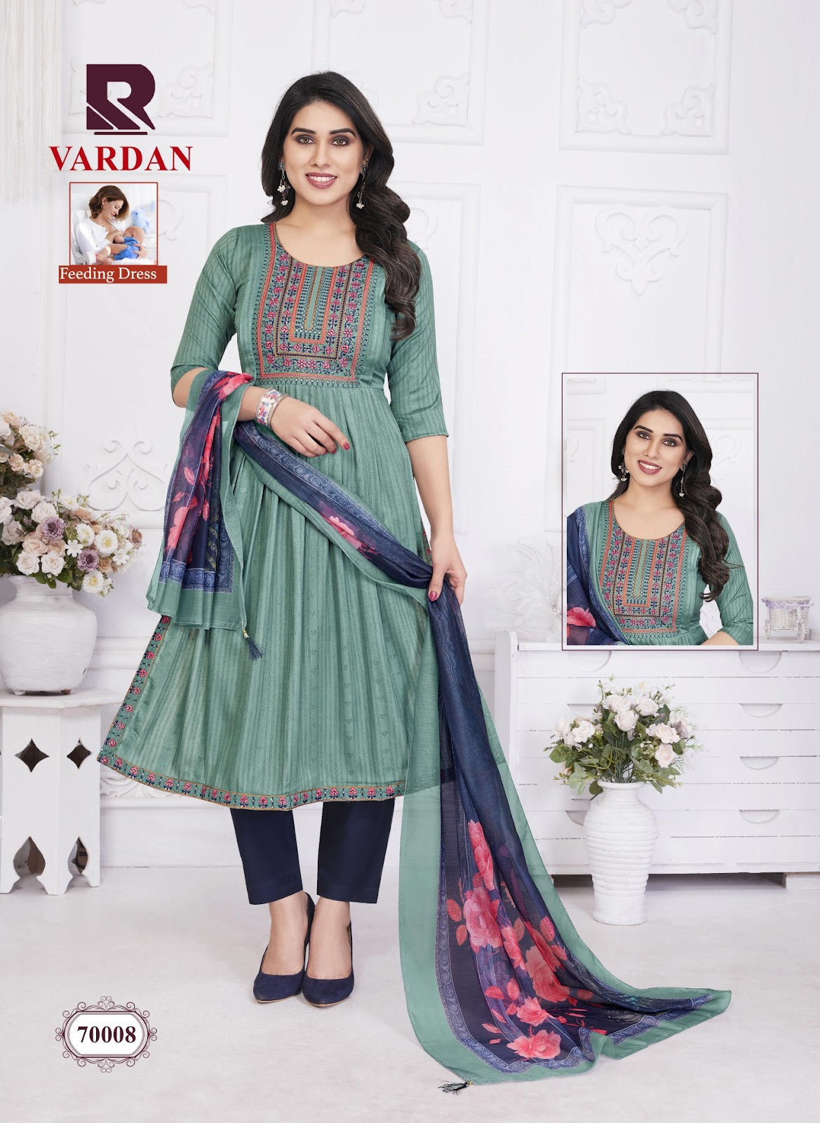 Vardan Feeding Raashi Rayon Dobby Readymade Pant Style Suits Wholesaler India