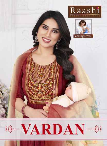 Vardan Feeding Raashi Rayon Dobby Readymade Pant Style Suits Wholesaler India
