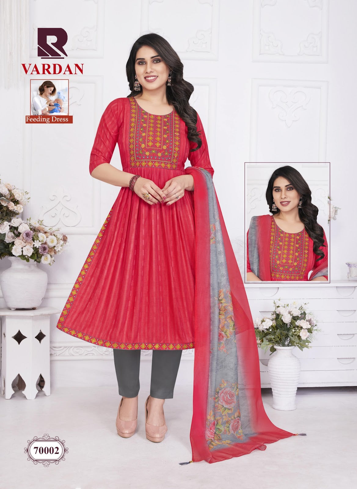 Vardan Feeding Raashi Rayon Dobby Readymade Pant Style Suits Wholesaler India