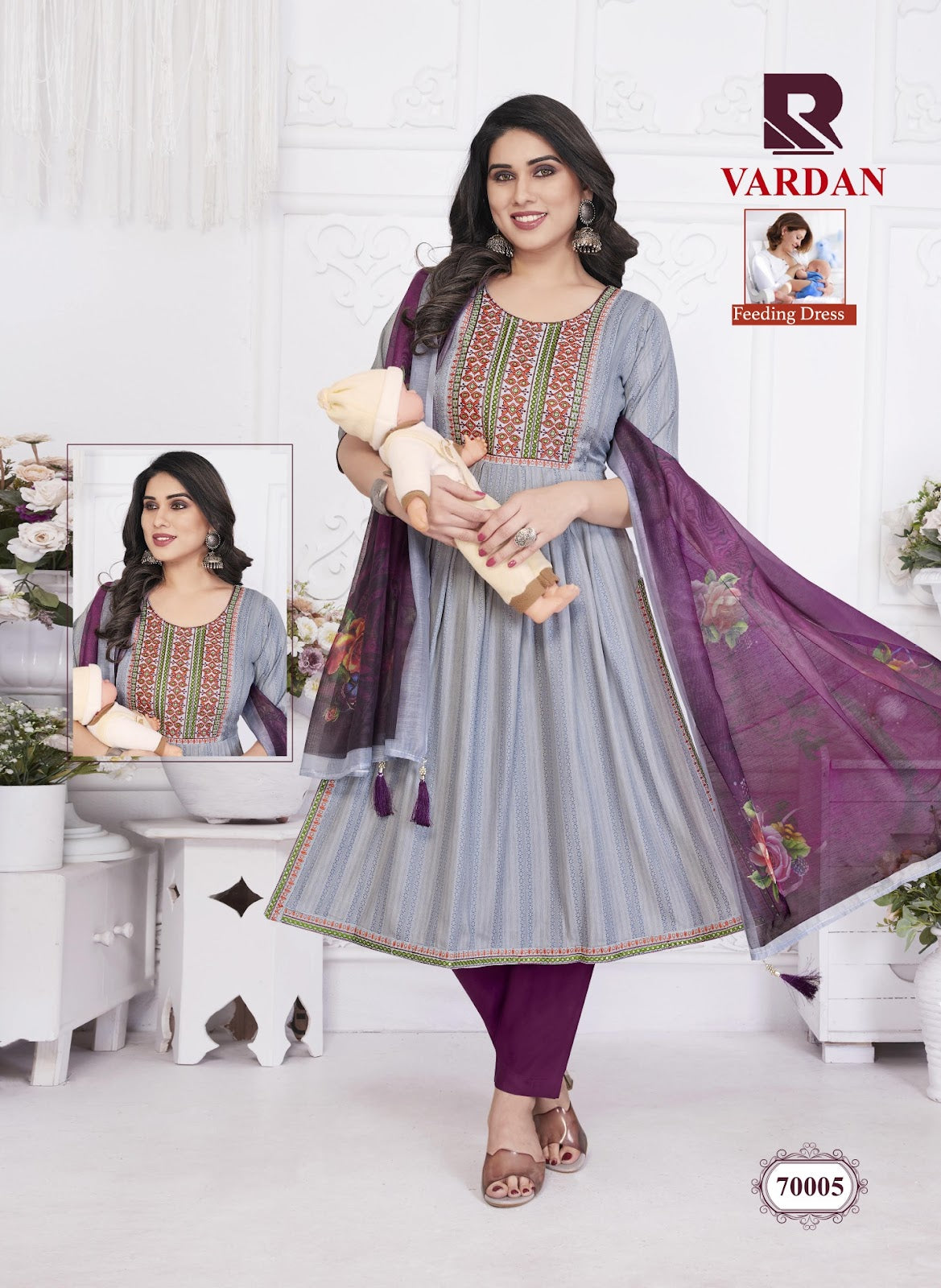 Vardan Feeding Raashi Rayon Dobby Readymade Pant Style Suits Wholesaler India