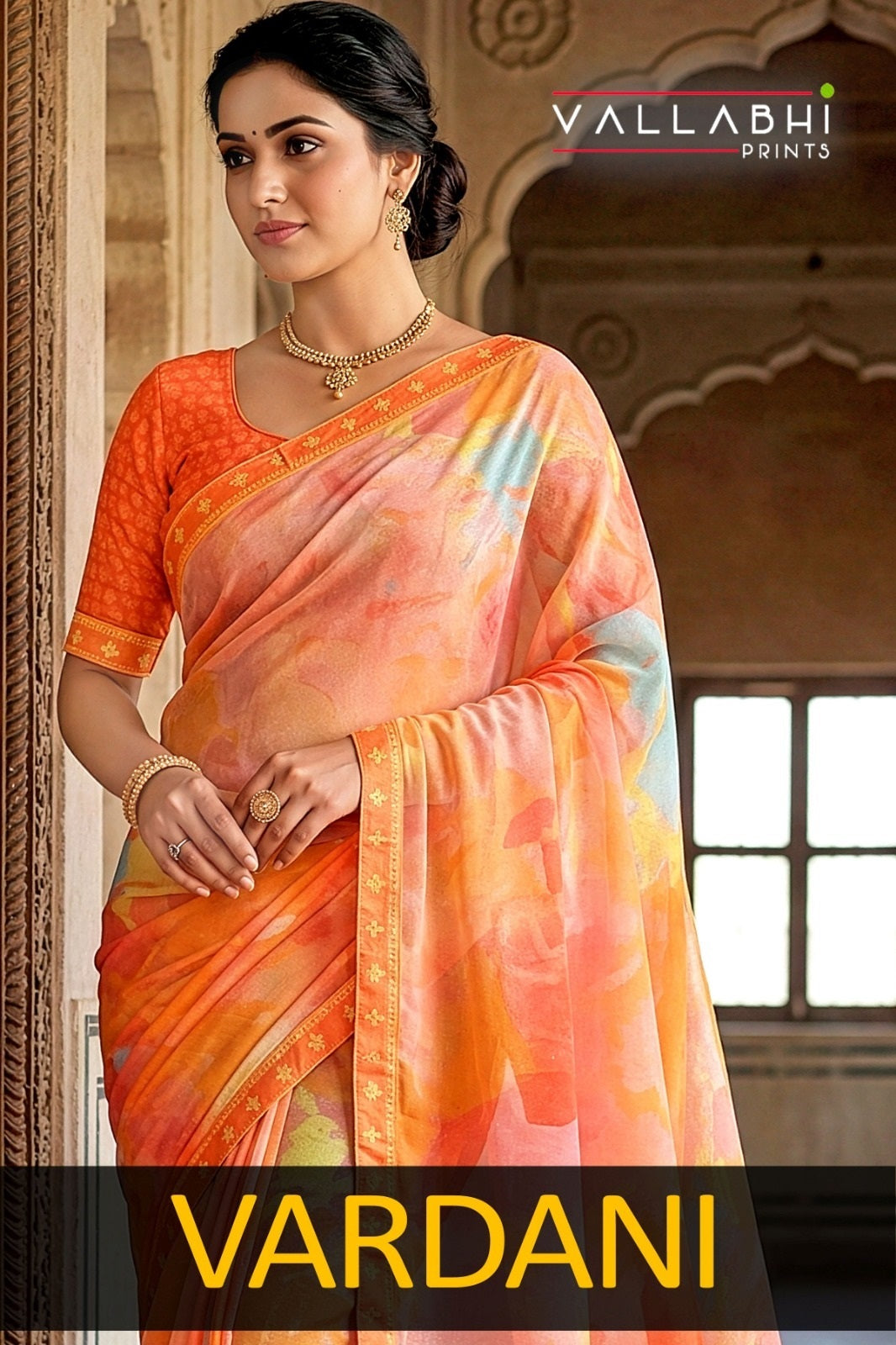 Vardani Vallabhi Prints Georgette Sarees Supplier Ahmedabad