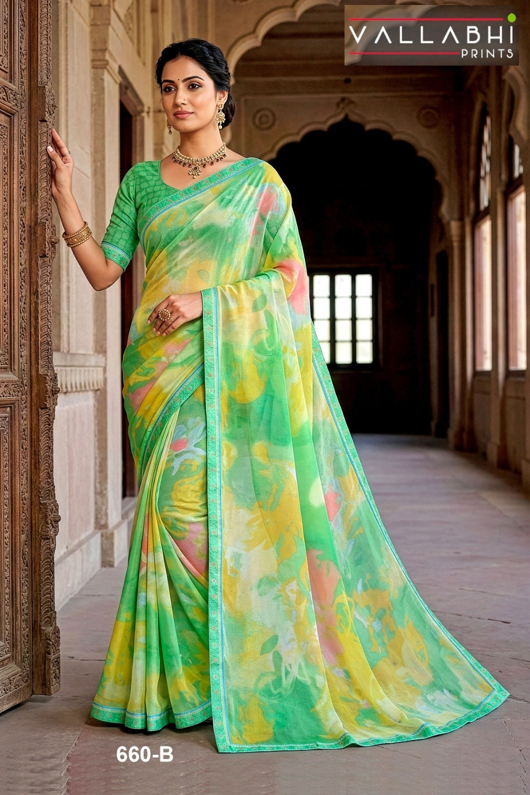 Vardani Vallabhi Prints Georgette Sarees Supplier Ahmedabad