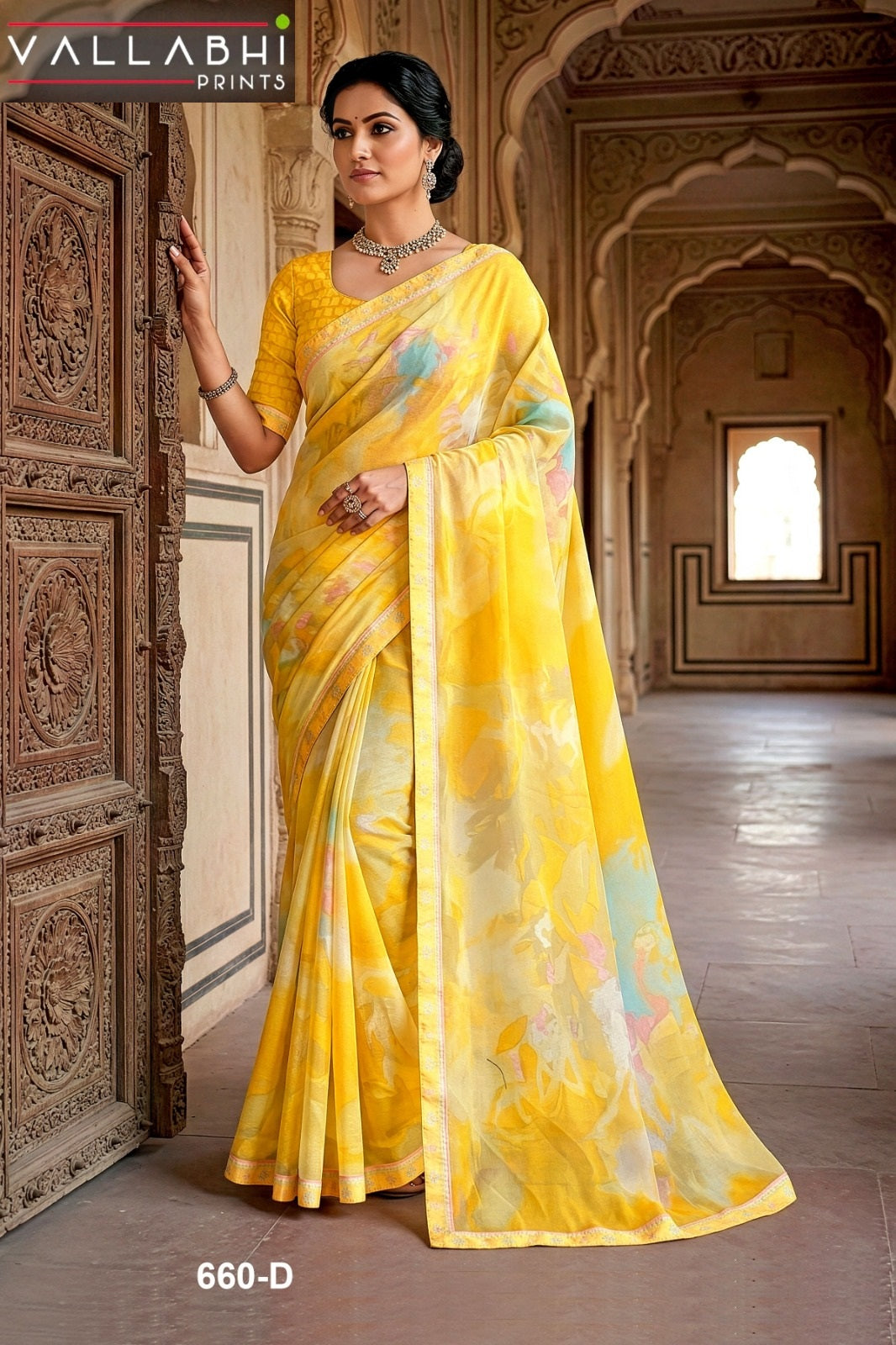 Vardani Vallabhi Prints Georgette Sarees Supplier Ahmedabad