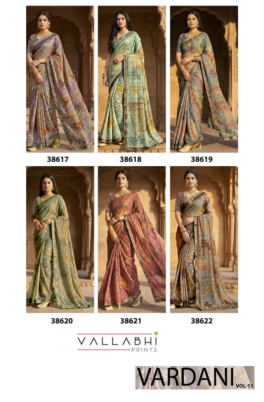 Vardani Vol 11 Vallabhi Prints Weightless Sarees Supplier