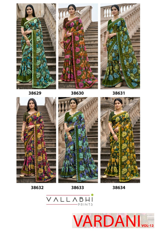 Vardani Vol 12 Vallabhi Prints Weightless Sarees Exporter Gujarat