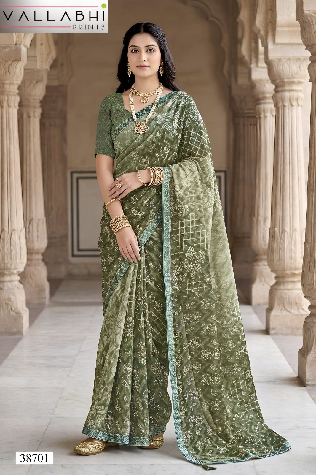Vardani Vol 15 Vallabhi Prints Weightless Sarees Exporter India