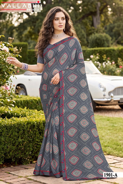 Vardani Vol 19 Vallabhi Prints Weightless Sarees Wholesale Price