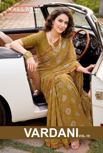 Vardani Vol 19 Vallabhi Prints Weightless Sarees Wholesale Price