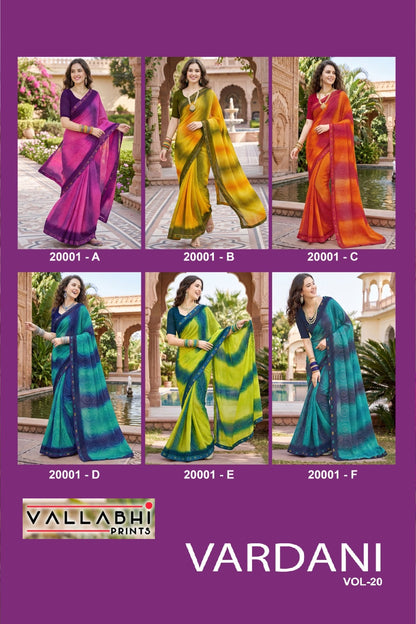 Vardani Vol 20 Vallabhi Prints Weightless Sarees Wholesaler India