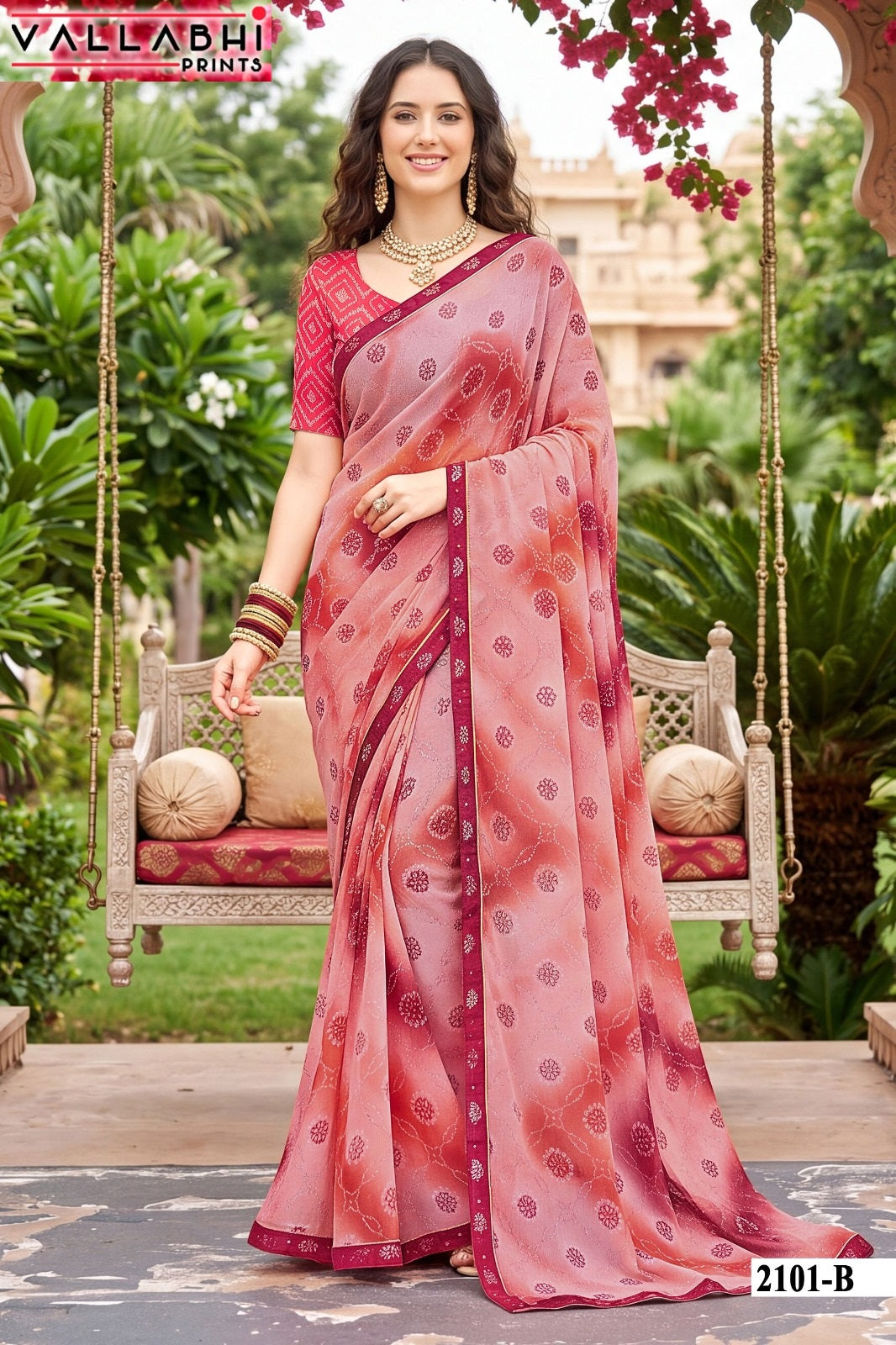 Vardani Vol 21 Vallabhi Prints Weightless Sarees Manufacturer India