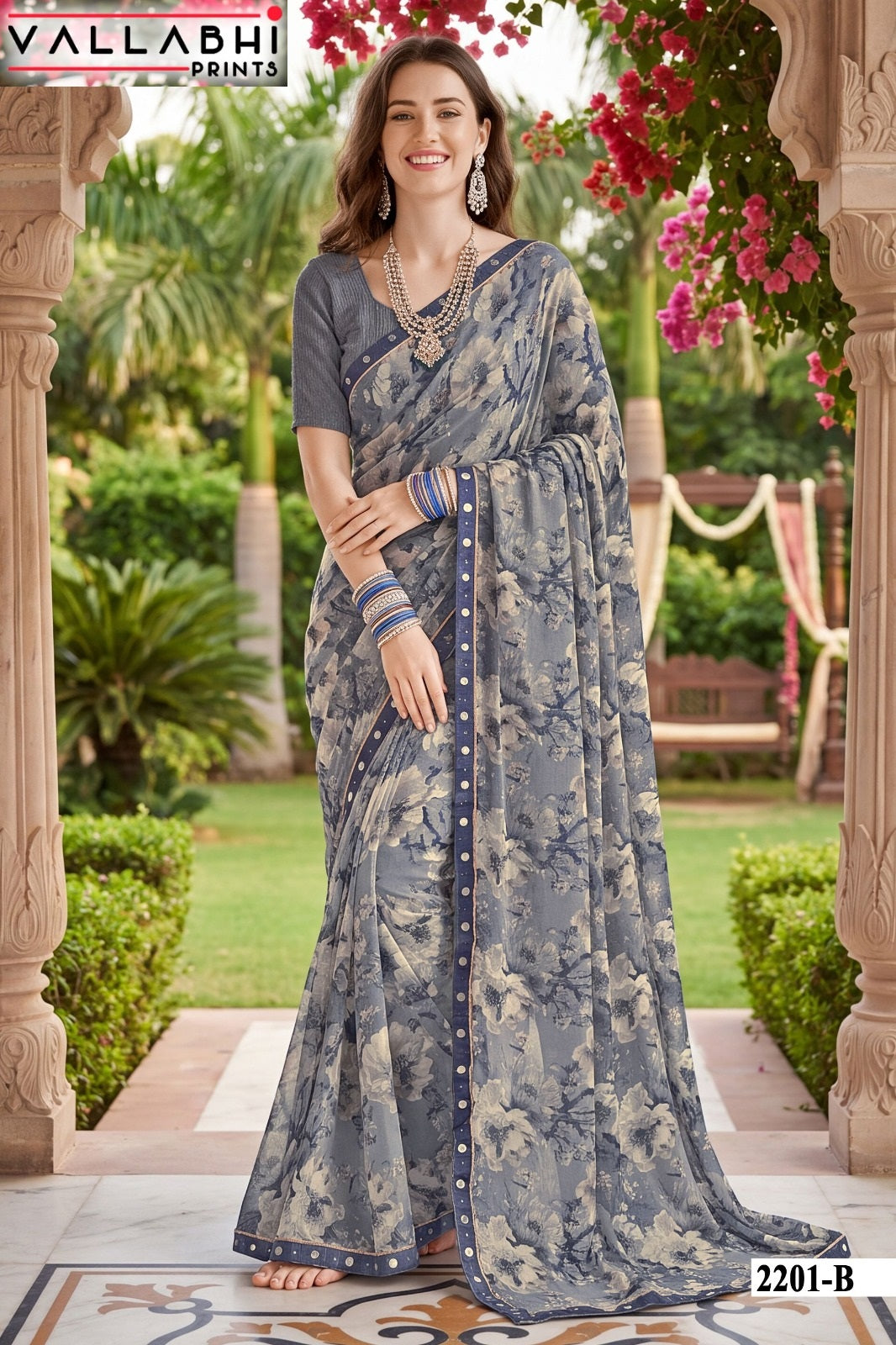Vardani Vol 22 Vallabhi Prints Weightless Sarees Supplier India