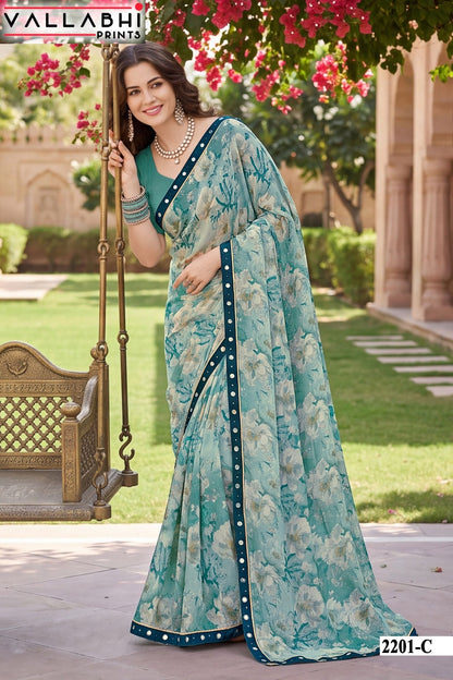 Vardani Vol 22 Vallabhi Prints Weightless Sarees Supplier India