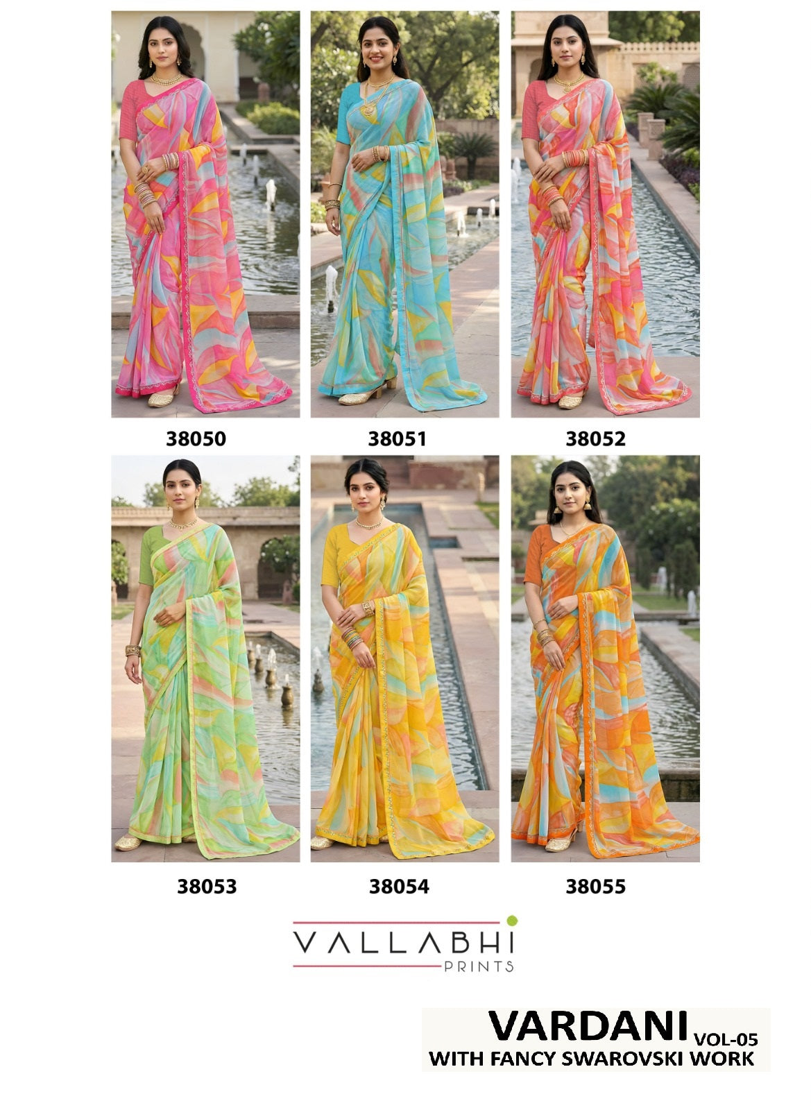 Vardani Vol 5 Vallabhi Prints Georgette Sarees Supplier Gujarat