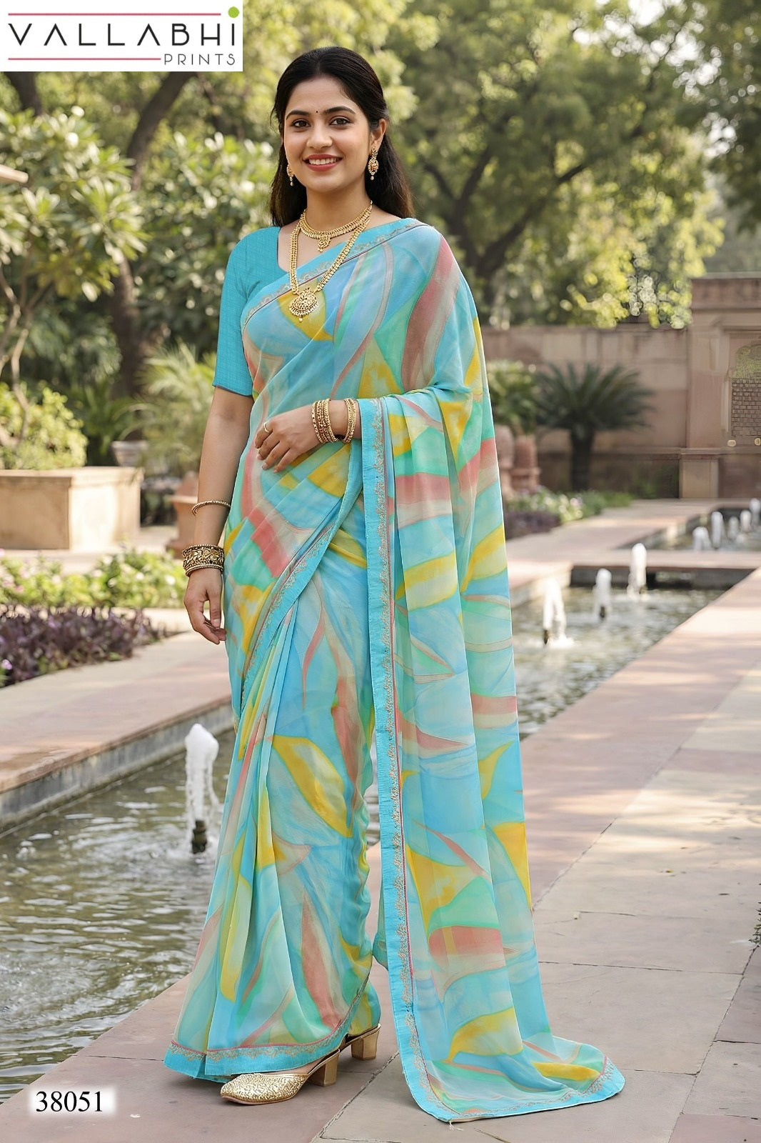 Vardani Vol 5 Vallabhi Prints Georgette Sarees Supplier Gujarat