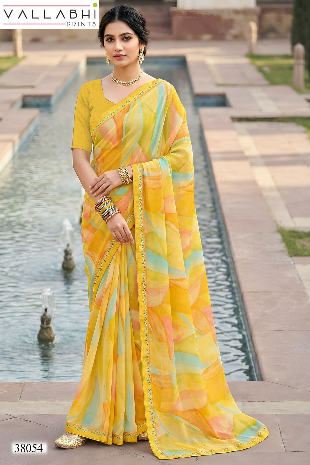 Vardani Vol 5 Vallabhi Prints Georgette Sarees Supplier Gujarat