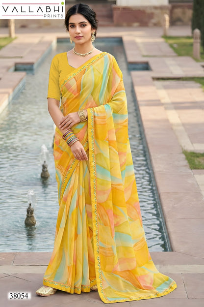 Vardani Vol 5 Vallabhi Prints Georgette Sarees Supplier Gujarat