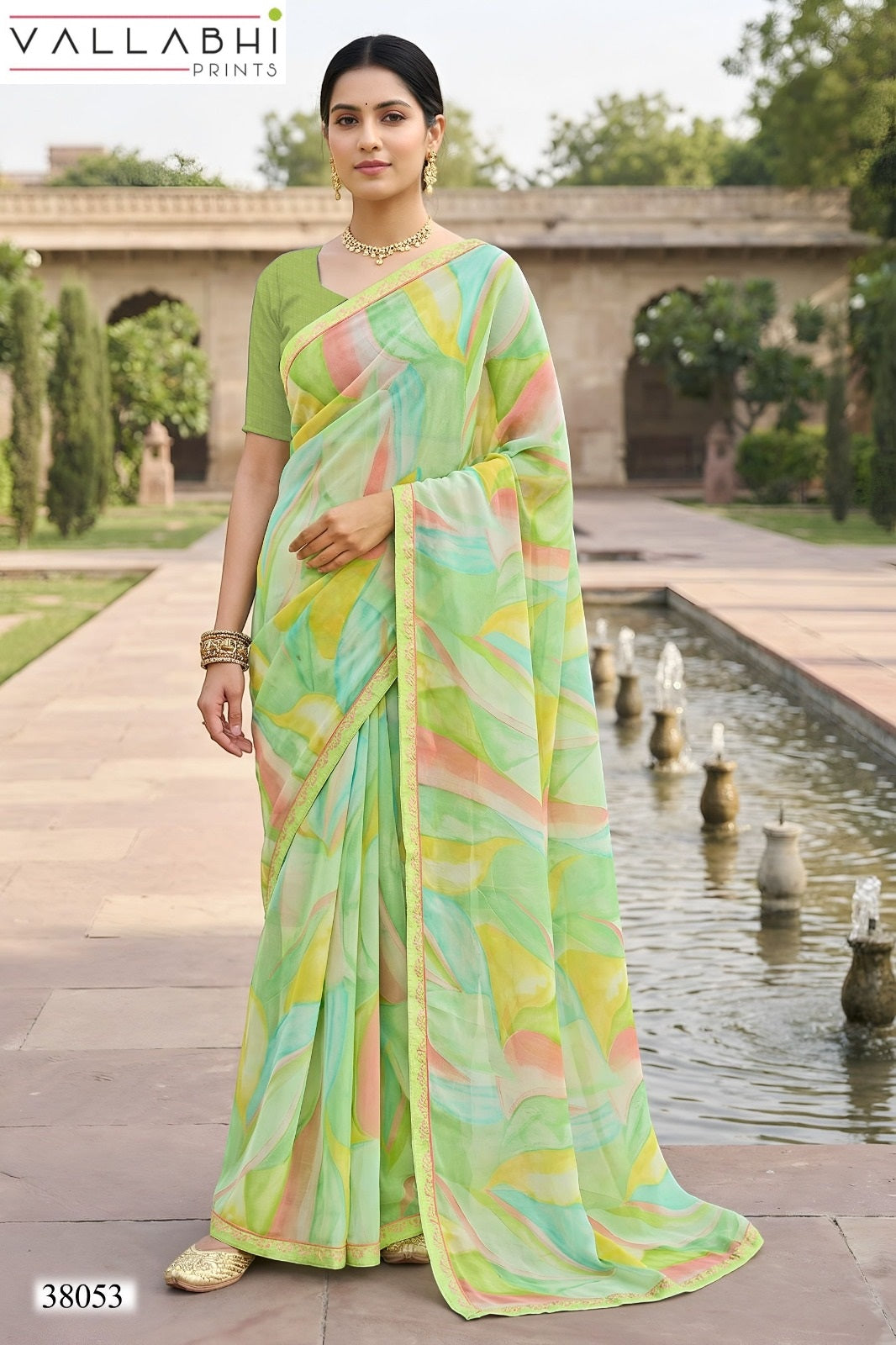 Vardani Vol 5 Vallabhi Prints Georgette Sarees Supplier Gujarat