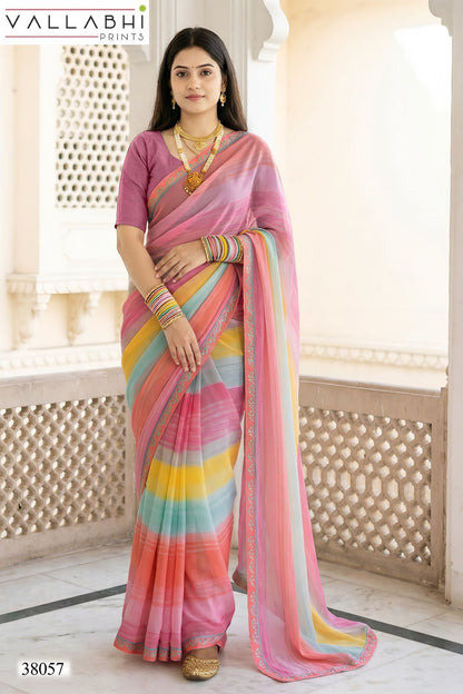 Vardani Vol 6 Vallabhi Prints Georgette Sarees Manufacturer Gujarat