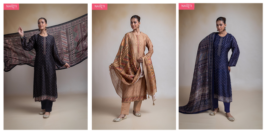 Vareena Naariti Tussar Silk Pant Style Suits Supplier Ahmedabad