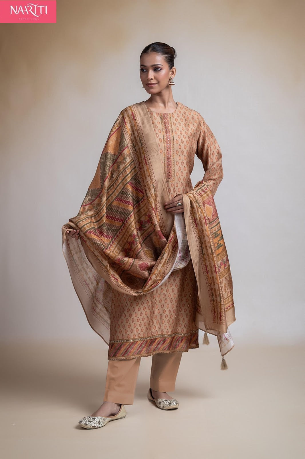 Vareena Naariti Tussar Silk Pant Style Suits Supplier Ahmedabad