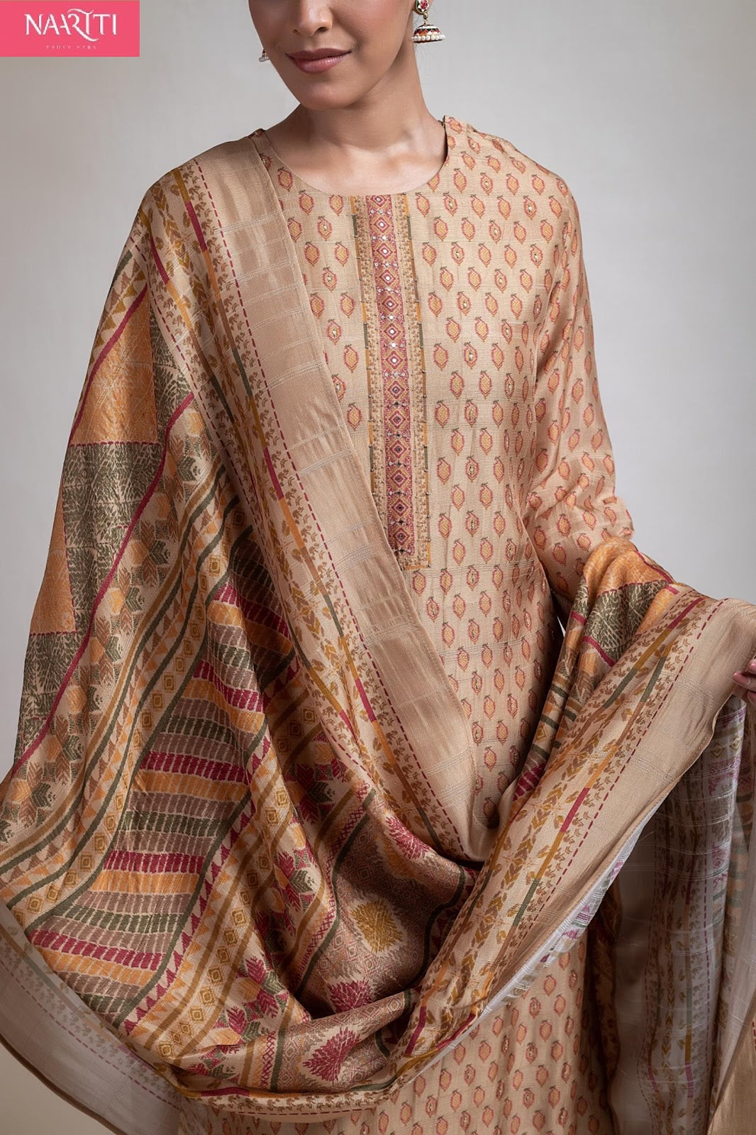 Vareena Naariti Tussar Silk Pant Style Suits Supplier Ahmedabad