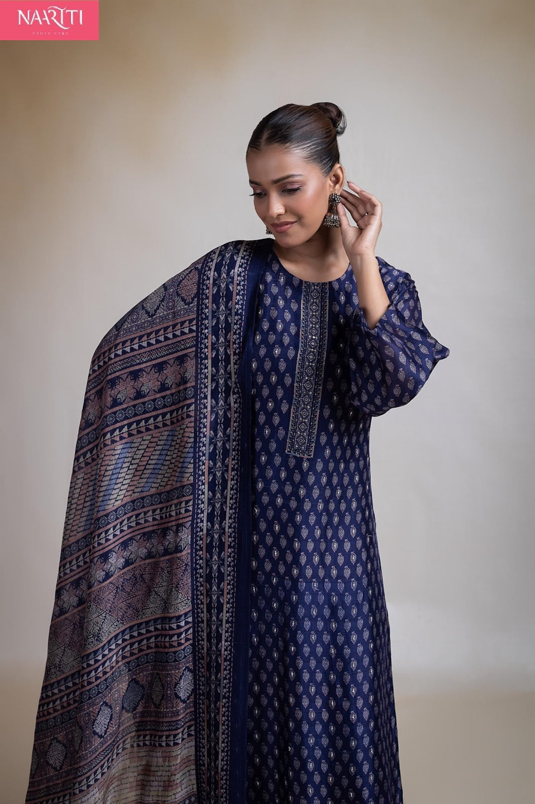 Vareena Naariti Tussar Silk Pant Style Suits Supplier Ahmedabad